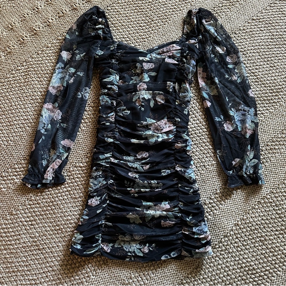 Blush j black floral dress small